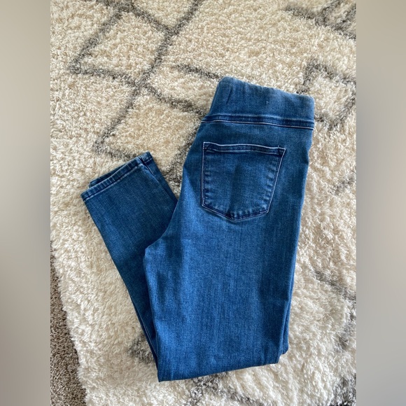 Soft Surroundings stretch pullon blue jeans distressed faded - Picture 10 of 16